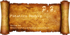 Patatics Hedvig névjegykártya